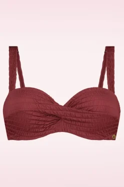 Outlet Twisted Bikinitop In Donkerrood Vrouwen Bikini's