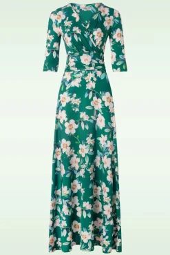 New Valentina Flower Maxi Jurk In Groen Vrouwen Maxi Jurken