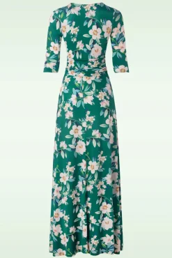 New Valentina Flower Maxi Jurk In Groen Vrouwen Maxi Jurken