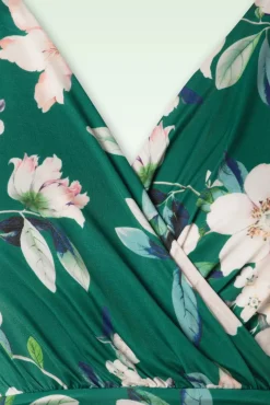 New Valentina Flower Maxi Jurk In Groen Vrouwen Maxi Jurken