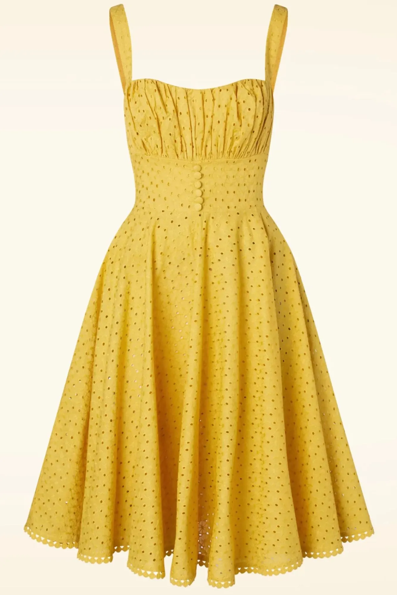 Hot Valerie Swing Jurk In Mosterd Vrouwen Effen Jurken