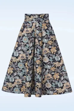 New Vania Lee Floral Skirt In Navy Vrouwen Rokken