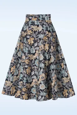 New Vania Lee Floral Skirt In Navy Vrouwen Rokken