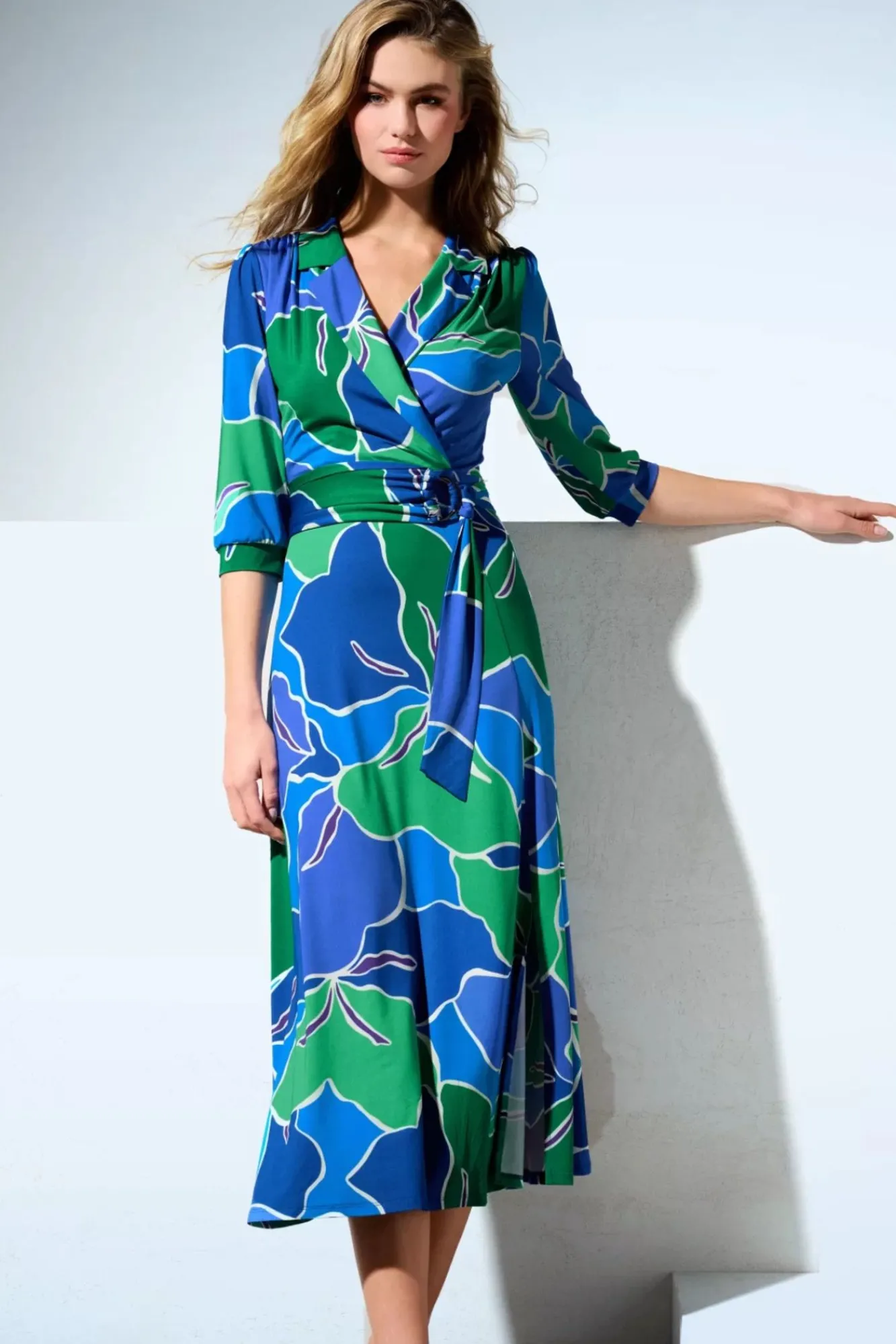 Vera Crossover Maxi Jurk In Blauw En Groen Vrouwen Plus Size Jurken