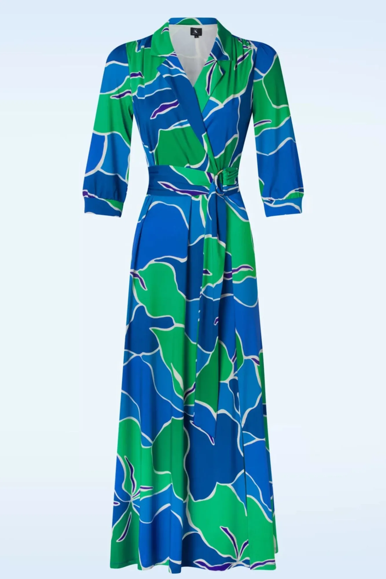 Vera Crossover Maxi Jurk In Blauw En Groen Vrouwen Plus Size Jurken