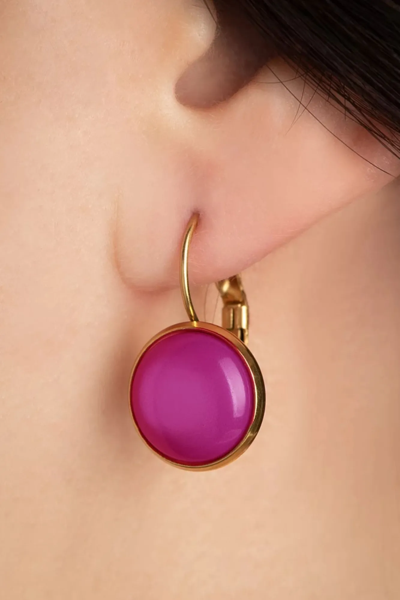 Discount Vergulde Dot Oorbellen In Krokusroze Vrouwen Sieraden