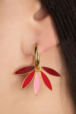 Sale Vergulde Gemma Oorbellen In Rood Vrouwen Sieraden