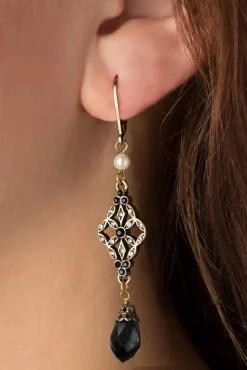 Clearance Victoriaanse Filigraan Oorbellen In Zwart Vrouwen Sieraden