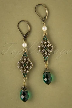 Online Victoriaanse Filigraan Oorbellen In Smaragd Vrouwen Sieraden