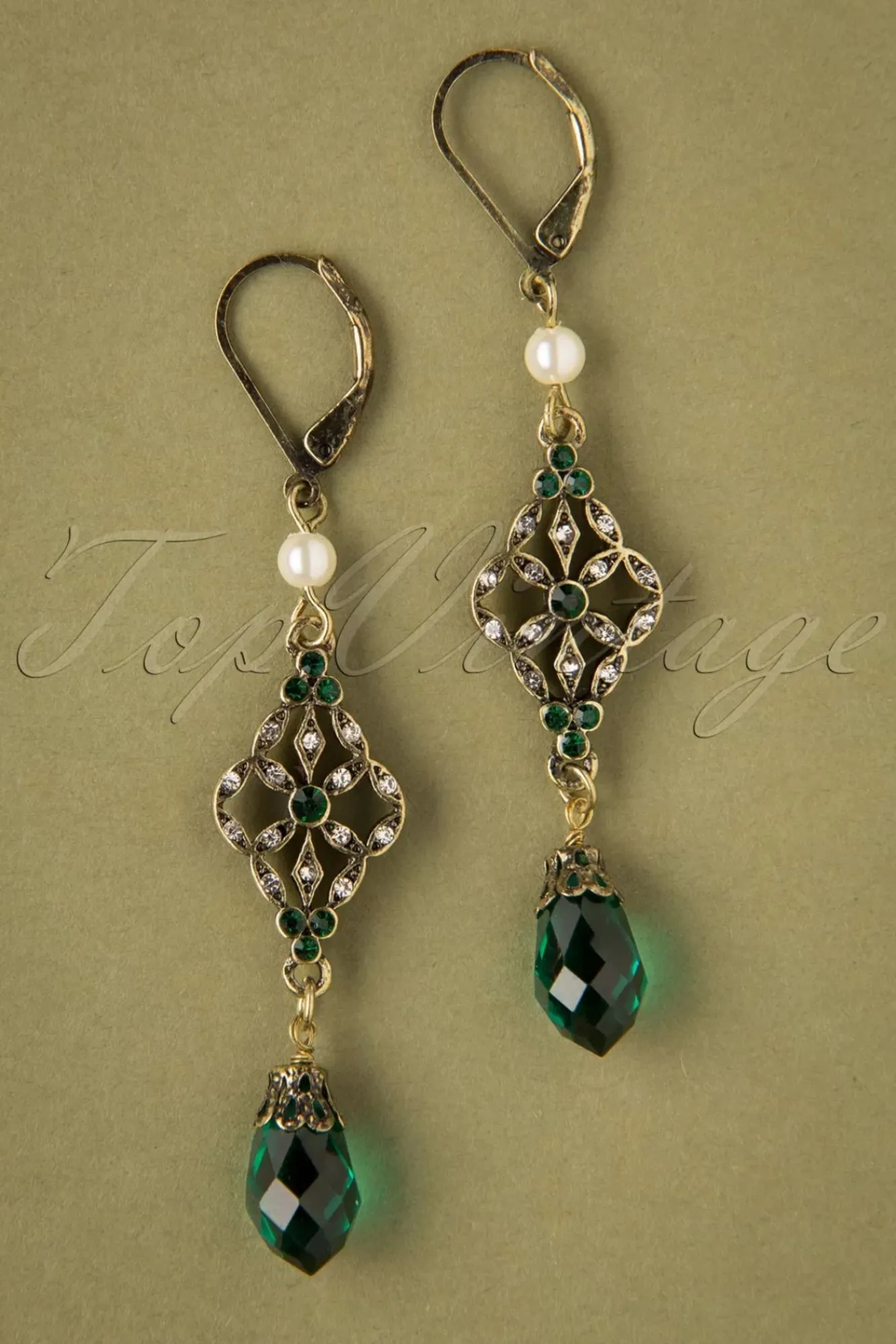 Online Victoriaanse Filigraan Oorbellen In Smaragd Vrouwen Sieraden