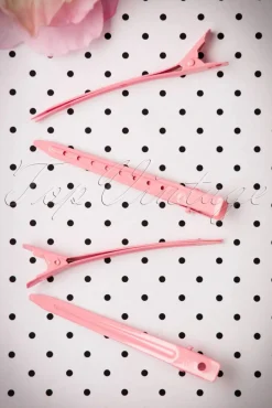 Online Vintage Haarstyling: Hollywood Duckbill Clipettes In Roze Vrouwen Haarstyling