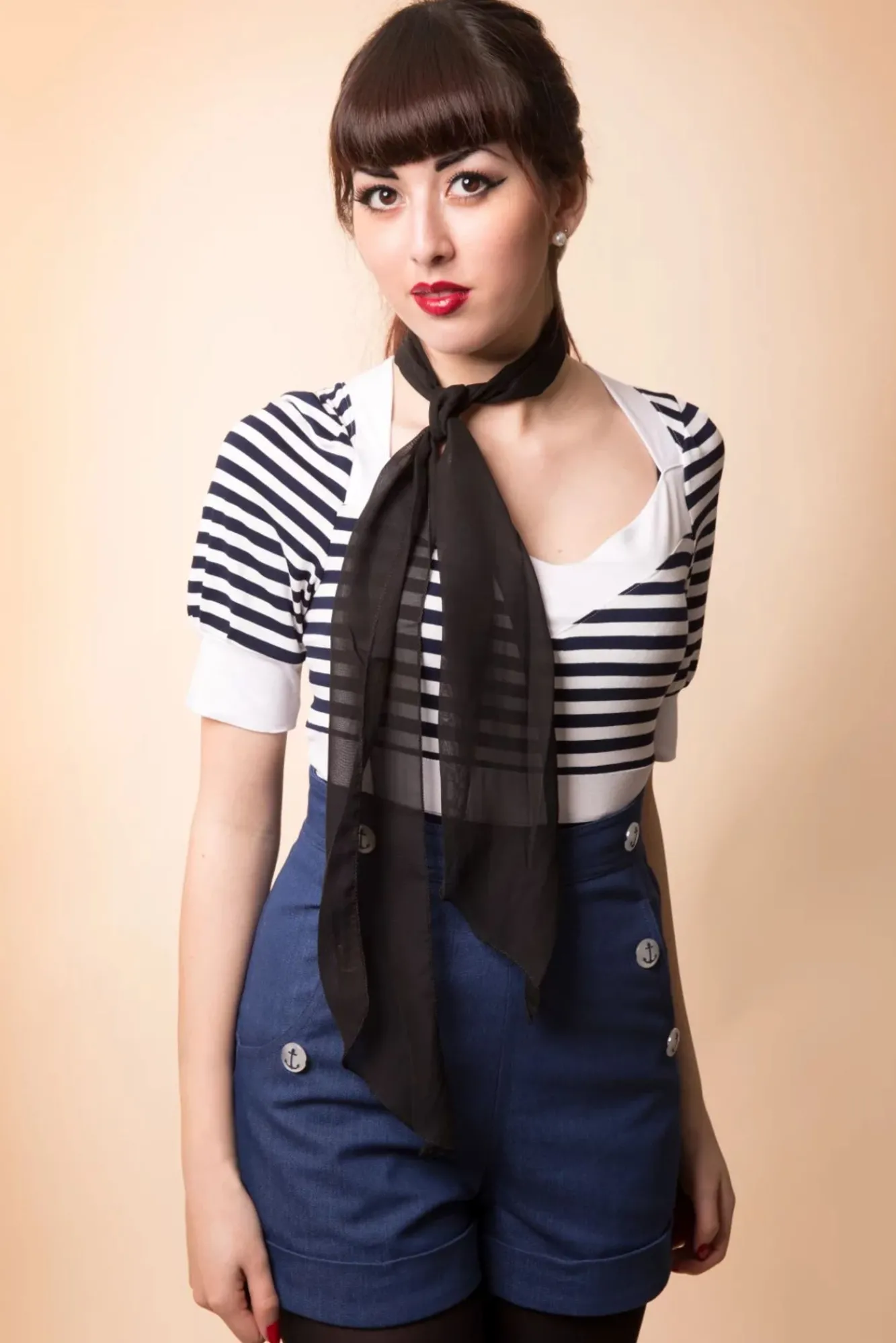 Sale Vintage Retro Haarsjaal In Zwart Vrouwen Haaraccessoires