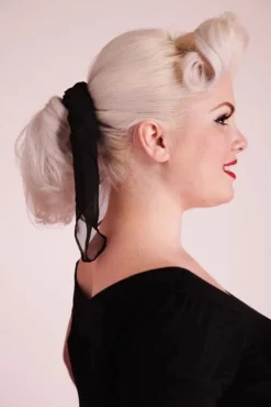 Sale Vintage Retro Haarsjaal In Zwart Vrouwen Haaraccessoires