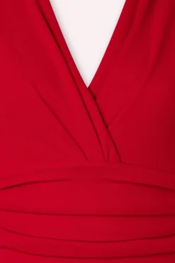 Clearance Vivien Pencil Jurk In Diep Rood Vrouwen Plus Size Jurken