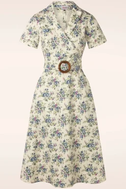 Outlet Wild Flower Swing Jurk In Gebroken Wit Vrouwen Plus Size Jurken