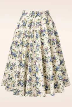 New Wild Flower Swing Rok In Creme Vrouwen Rokken