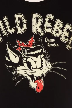 New Wild Rebel T-Shirt In Zwart Vrouwen T-Shirts