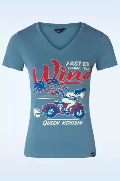 Clearance Wind T-Shirt In Hemelsblauw Vrouwen T-Shirts