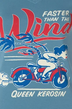 Clearance Wind T-Shirt In Hemelsblauw Vrouwen T-Shirts