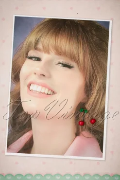 Online Zoete Sprankelende Kersen Oorbellen In Rood Vrouwen Sieraden